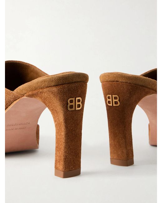 Balenciaga Brown Fargo Suede Mules