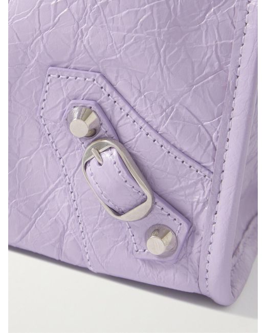 Sac À Main En Cuir Texturé À Ornements Le City Small Balenciaga en coloris Purple