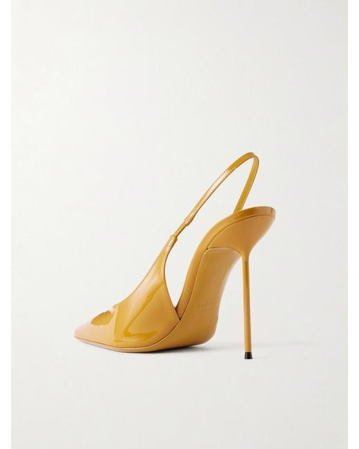 Paris Texas White 105 Lidia Patent-Leather Slingback Pumps