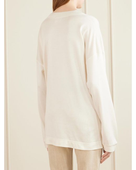 Khaite White Dylan Silk Sweatshirt