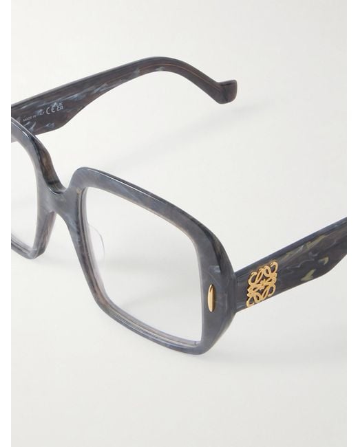 Loewe Black Anagram Square-Frame Acetate Optical Glasses