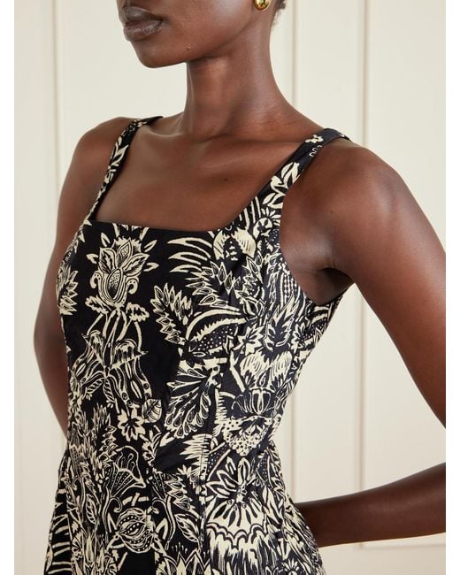 Ulla Johnson White Natali Midikleid Aus Baumwolle Mit Blumenprint