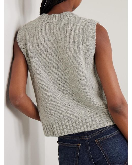 Suzie Kondi Gray Nico Cropped Cashmere Sweater Vest