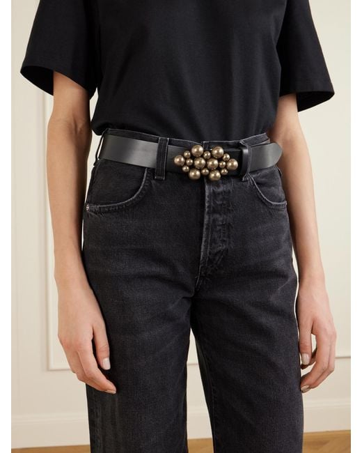 Isabel Marant White Vickia Embellished Leather Belt