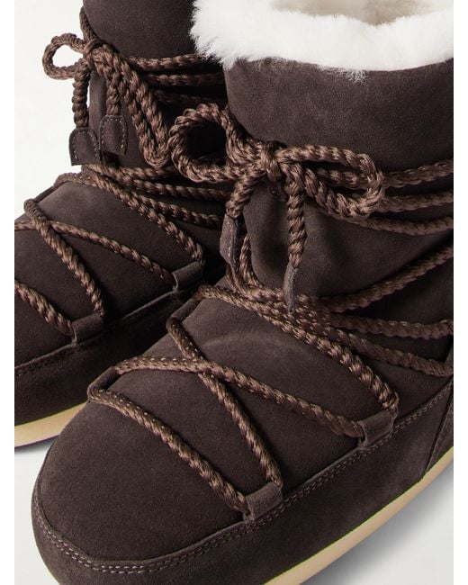 Moon Boot Black Evx Shearling-Lined Suede Snow Boots