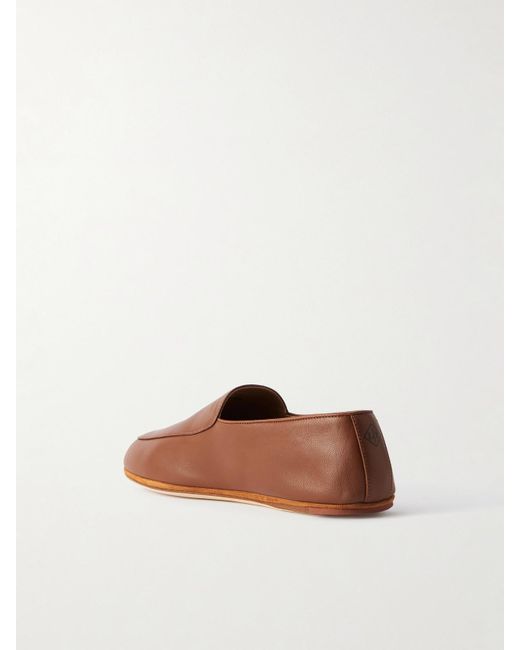 Loro Piana Brown Anton Walk Leather Loafers