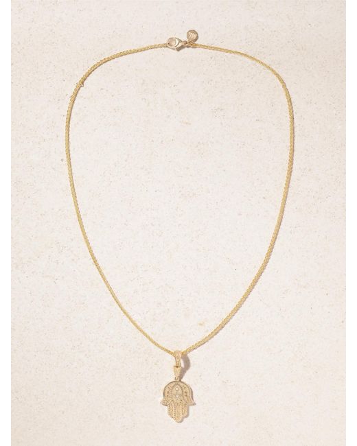 Marlo Laz Natural Southwestern Hamsa 14-Karat Diamond Necklace