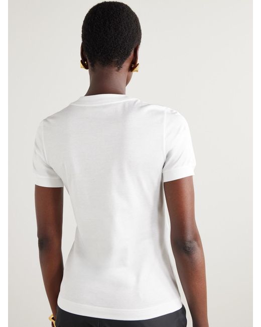 Dolce & Gabbana White T-Shirt Aus Baumwoll-Jersey Mit Verzierungen
