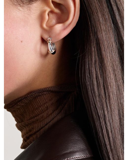L'Atelier Nawbar Natural Buoy 18-Karat And Diamond Hoop Earrings