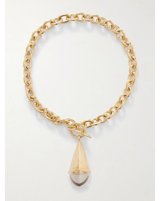Chloé White Tone And Resin Necklace