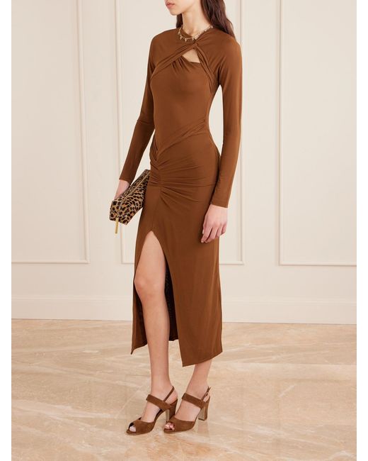 Manolo Blahnik Brown Khiko 90 Suede Slingback Sandals