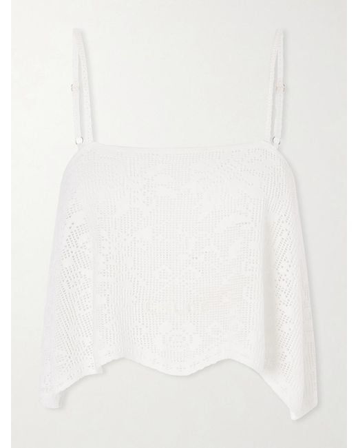 Chloé White Crocheted Cotton Top