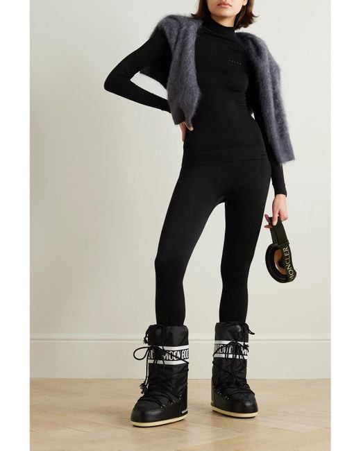 Falke Black Maximum Warm Stretch-Jersey Leggings