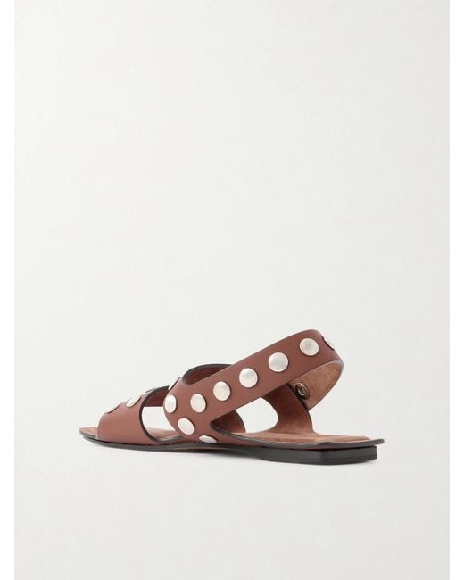 Khaite Natural Boden Studded Leather Sandals