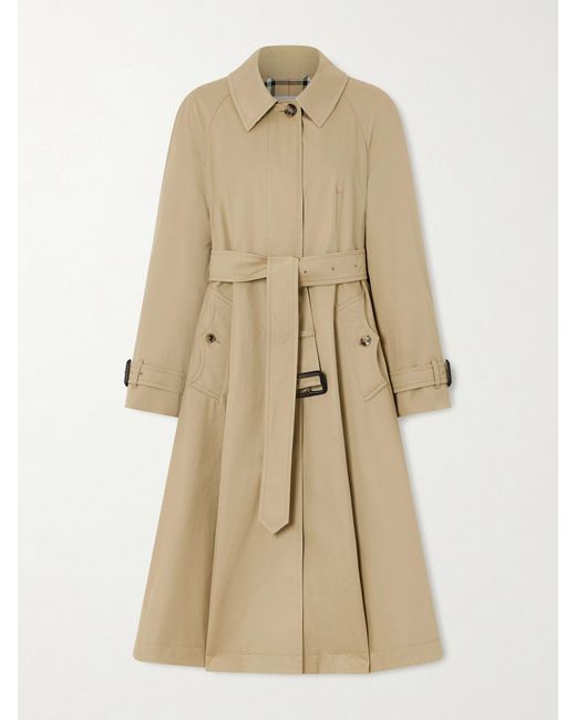 Burberry Natural Ellingham Belted Cotton-Gabardine Trench Coat