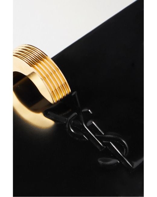 Saint Laurent Black Daria Patent-Leather Clutch