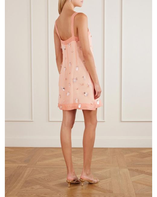 Jonathan Simkhai Pink Sumi Embellished Organza Mini Dress