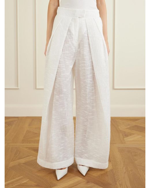 Maticevski White Hello Sailor Pleated Organza Pants