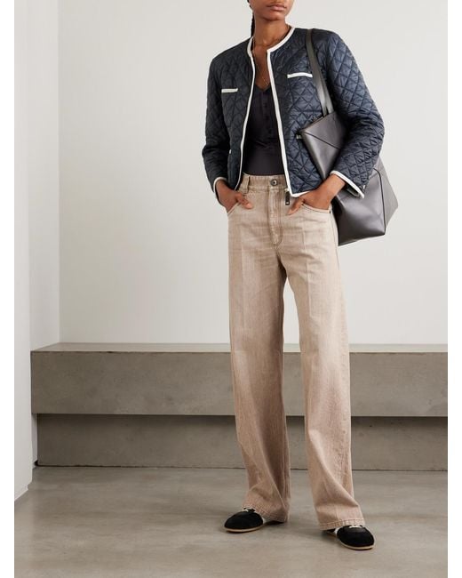 Max Mara Blue Celeste Quilted Shell Jacket