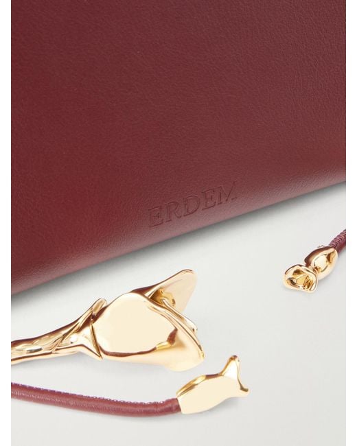 Erdem Red Flora Leather Shoulder Bag