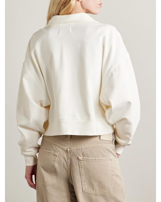 Citizens of Humanity Natural Mirelle Cropped Cotton-Jersey Sweatshirt