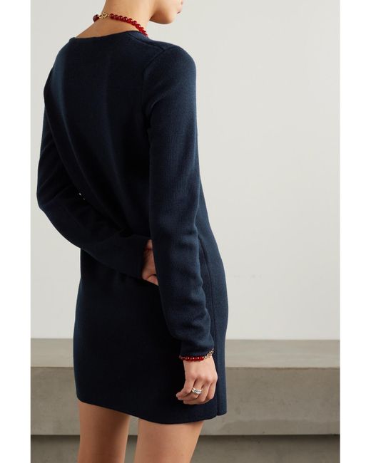 Max Mara Blue Eridani Wool Mini Dress