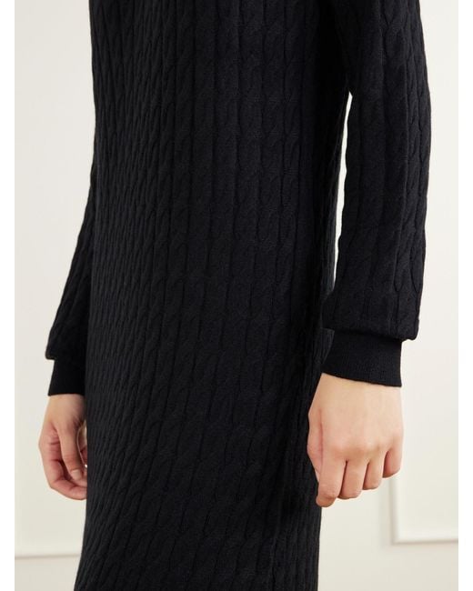 arch4 Black Delfino Cable-Knit Cashmere And Silk-Blend Maxi Dress