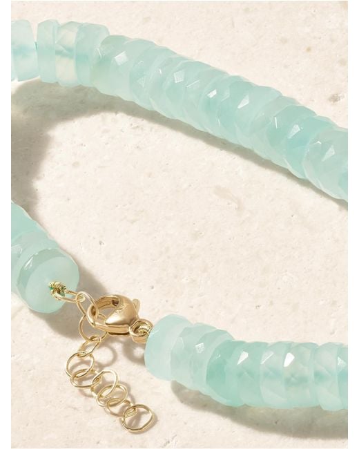JIA JIA Blue Aurora Maldives 14-Karat Chalcedony Beaded Bracelet