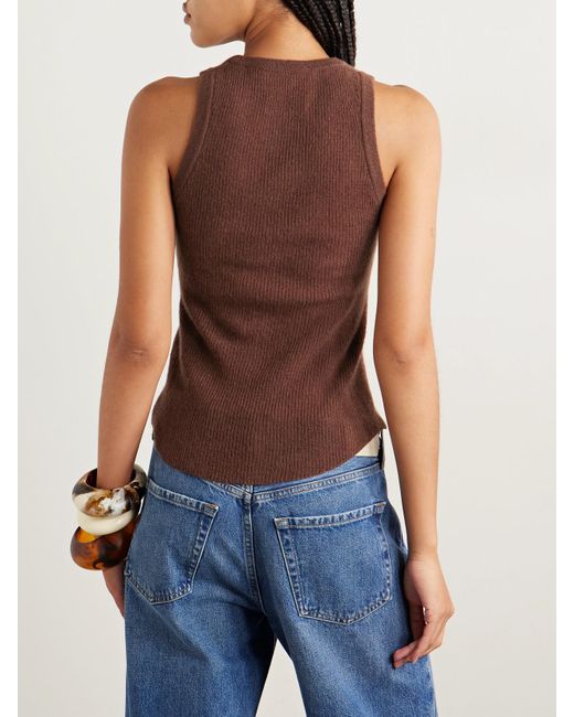 Citizens of Humanity Brown Akira Ribbed Wool And Cashmere-Blend Tank