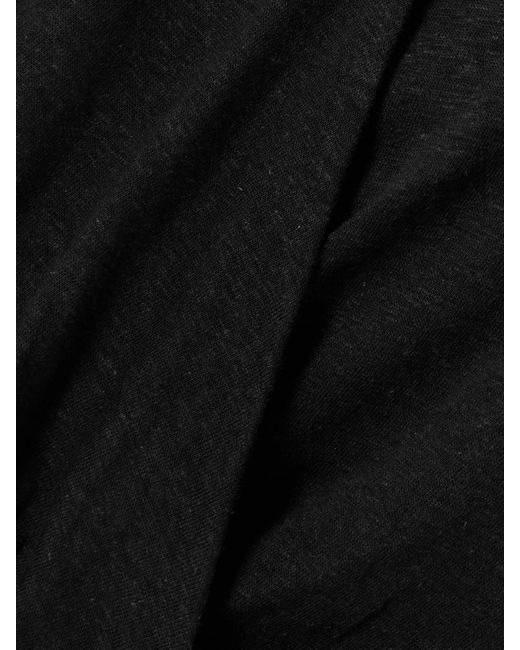 Deiji Studios Black Oberteil Aus Jersey Aus Einer Mischung Aus Flammgarn Aus Leinen Und Lyocell Mit Wickeleffekt
