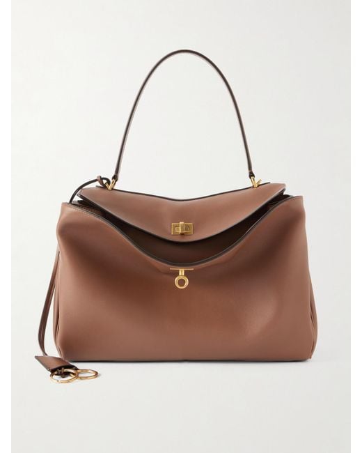 Balenciaga Brown Rodeo Medium Leather Shoulder Bag