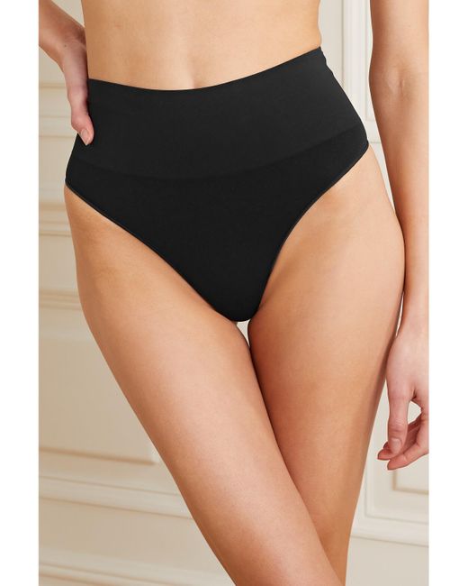 Spanx Black Ecocare String Aus Stretch-Material