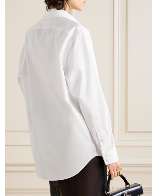 Gucci White Hemd Aus Baumwollpopeline Mit Bändern
