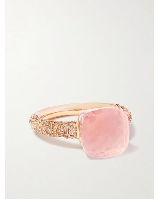 Pomellato Pink Nudo Classic 18-Karat Rose Multi-Stone Ring
