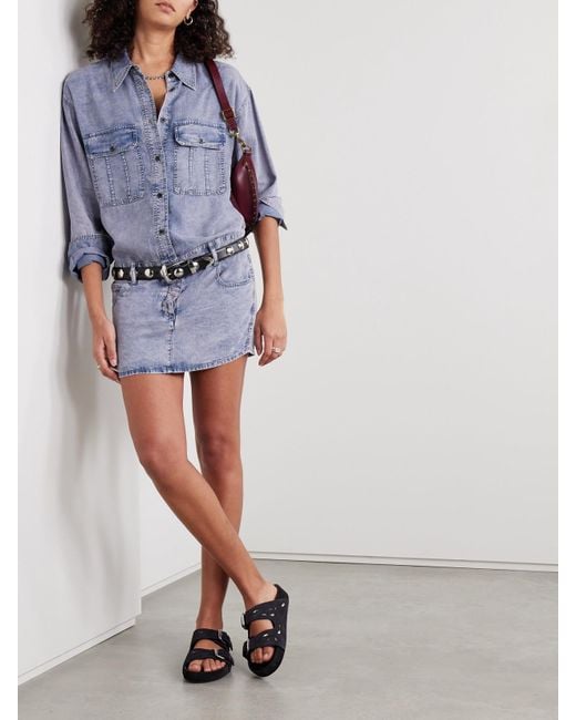 Isabel Marant Blue Palvina Lyocell-Chambray Mini Dress