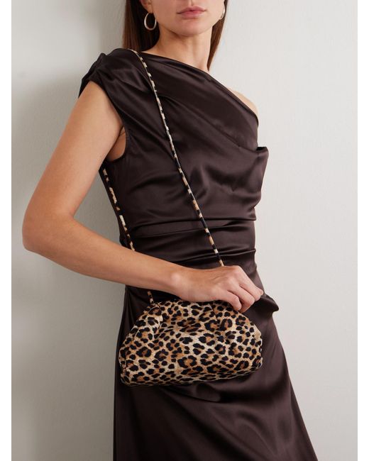 Loeffler Randall Multicolor Bailey Leopard-Print Satin Clutch