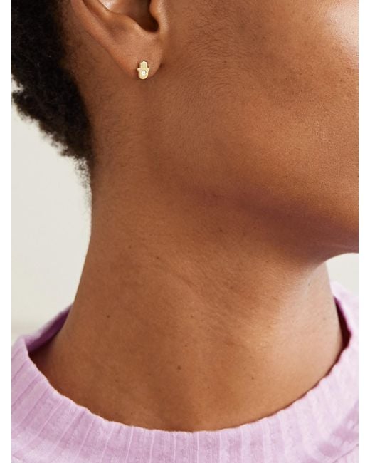 Jennifer Meyer Natural Mini Hamsa 18-Karat Diamond Earrings