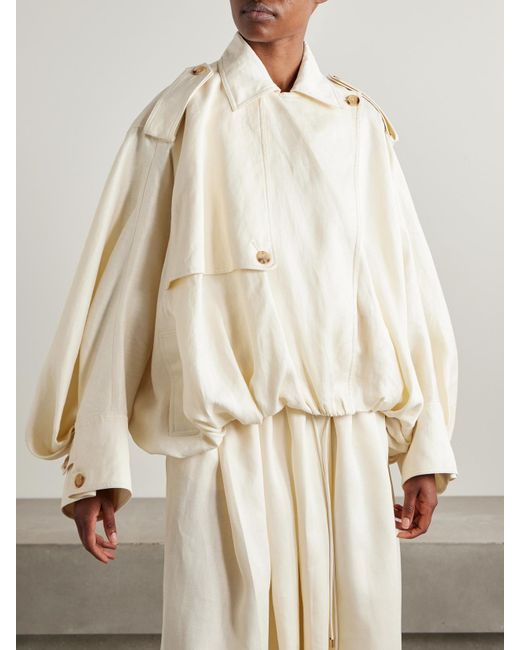 Gabriela Hearst Natural Hunt Oversized Linen Jacket