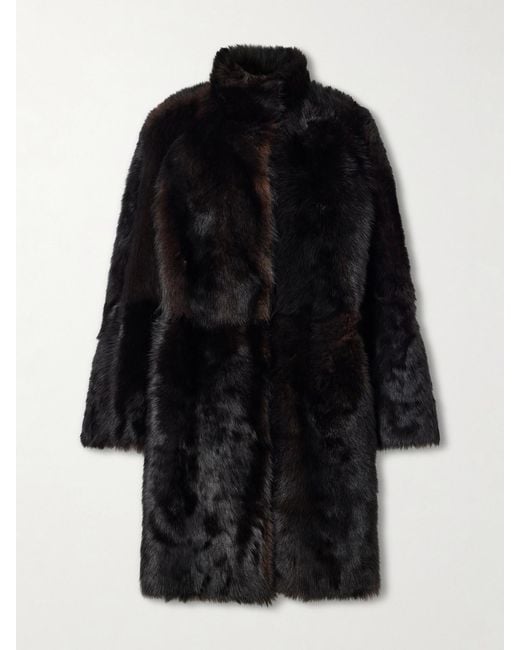 Nour Hammour Black Blaise Shearling Coat