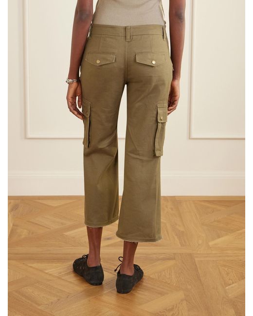 Isabel Marant Natural Josine Organic Cotton-Twill Wide-Leg Cargo Pants