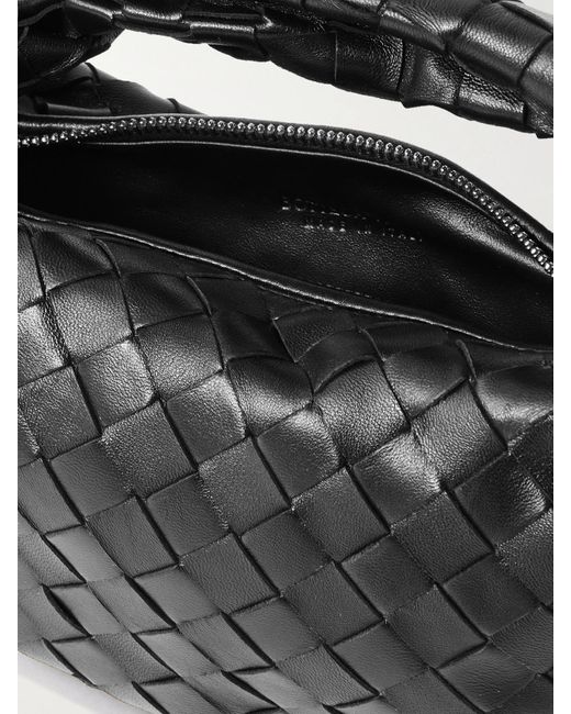 Bottega Veneta Black Jodie Mini Intrecciato Leather Tote