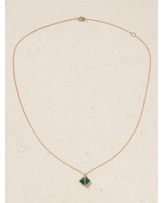Melissa Joy Manning Natural 14-Karat Recycled, Malachite And Herkimer Diamond Necklace