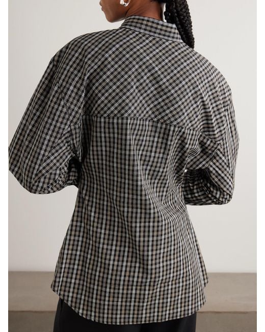 Rohe Black Checked Cotton-Poplin Shirt