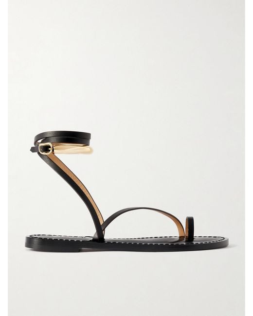 Amanu Metallic The Kalahari Embellished Leather Sandals