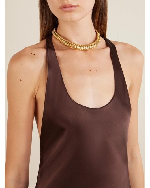 Sonia Petroff Metallic Lobster Vibe Crystal-Embellished-Plated Necklace