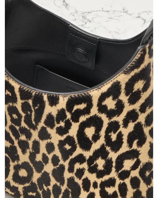 Jil Sander White Eldorado Small Leather-Trimmed Leopard-Print Calf Hair Shoulder Bag
