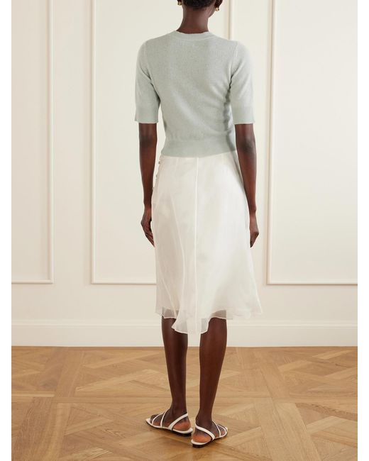 LeKasha White Chypre Organic Cashmere T-Shirt