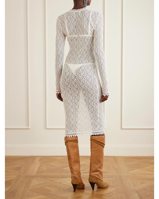 Isabel Marant White Belsane Lace Midi Dress