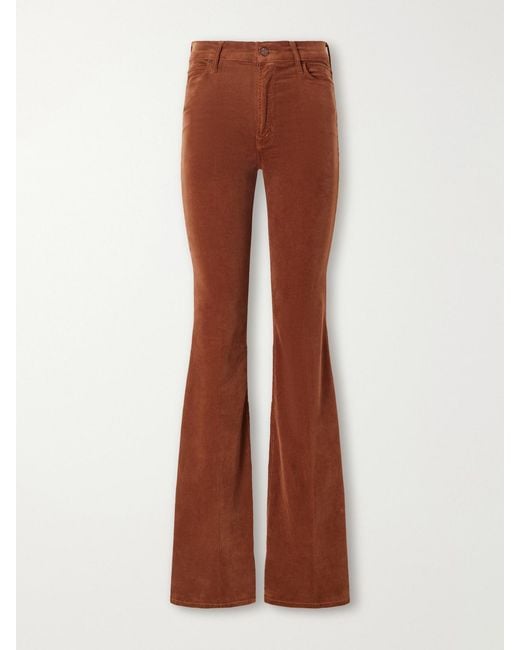 Mother Brown The Doozy Cotton-Blend Corduroy Flared Pants