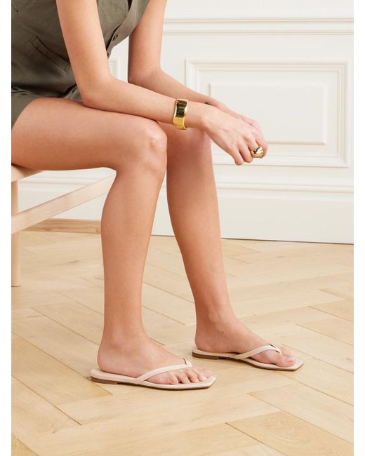 Aeyde Natural Renee Leather Flip Flops